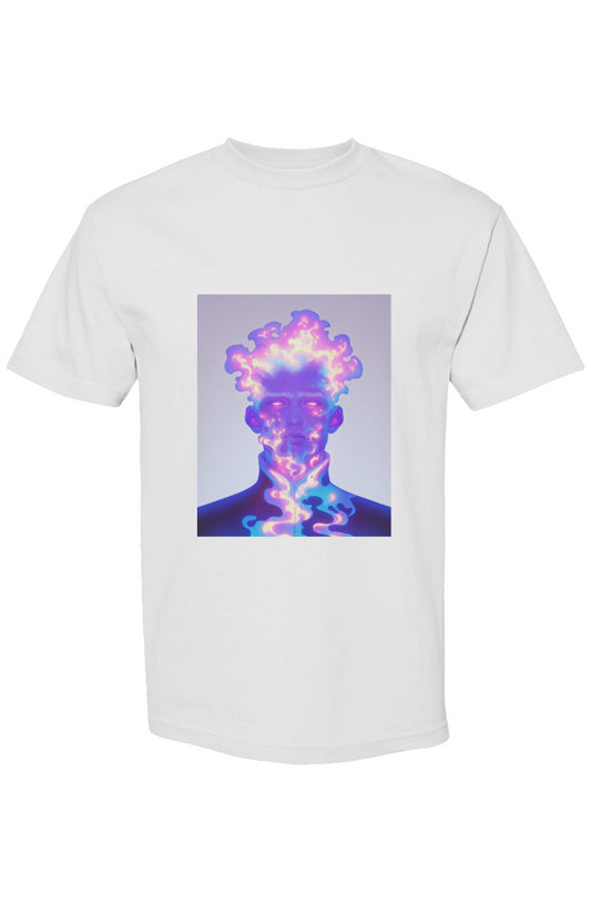 Shinjoku Streetwear XIX | Six 25 T-shirt featuring a neon, flame-like stylized portrait on a premium heavyweight cotton, boxy fit with meticulous detailing.