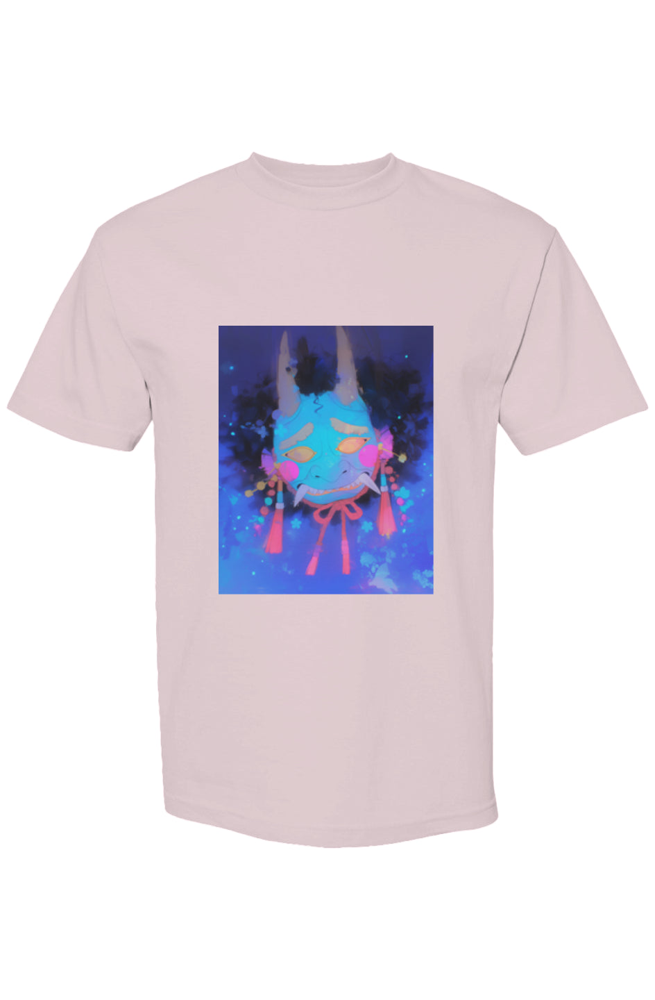 Shinjoku Streetwear XXVIII | Six 25 t-shirt featuring a stylized neon oni mask graphic on the front, embodying modern urban aesthetic in premium heavyweight cotton.