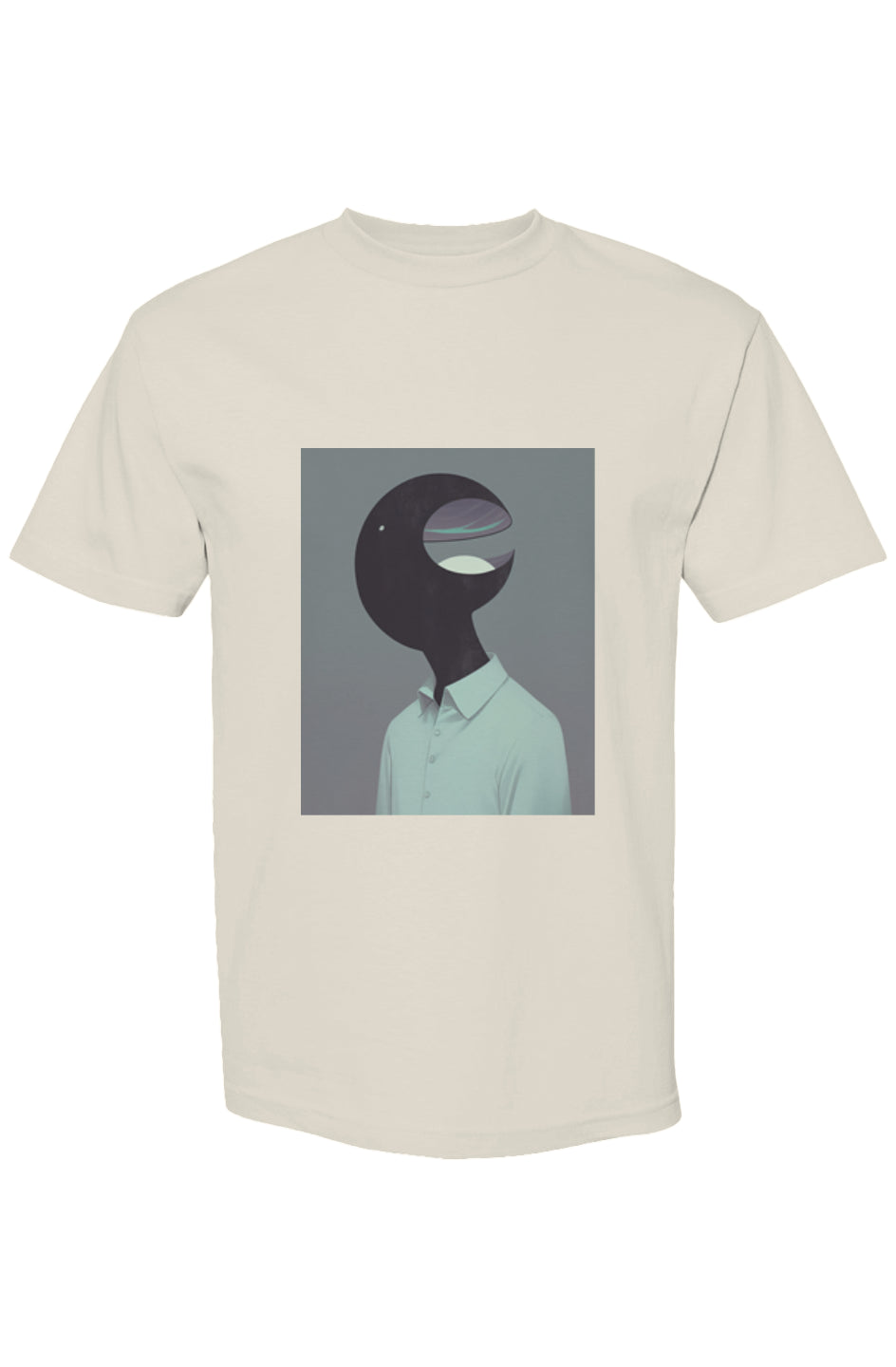 Shinjoku Streetwear XIV | Six 25 T-shirt featuring a surrealist bust print with a matte-black head and a horizon view, on premium cotton.