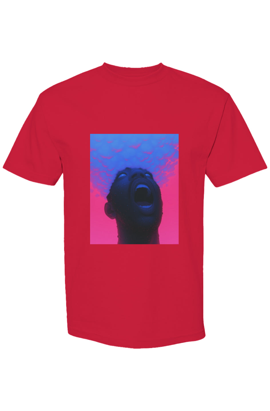 Shinjoku Streetwear XXIX | Six 25 T-shirt featuring a stylized portrait with glowing eyes and swirling birds, capturing digital-age expression on premium cotton.