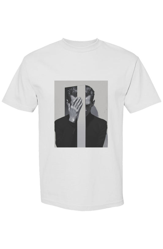 Shinjoku Streetwear LII | Six 25 T-shirt featuring a striking black-and-white stylized portrait, blending digital artistry with urban fashion on heavyweight cotton.