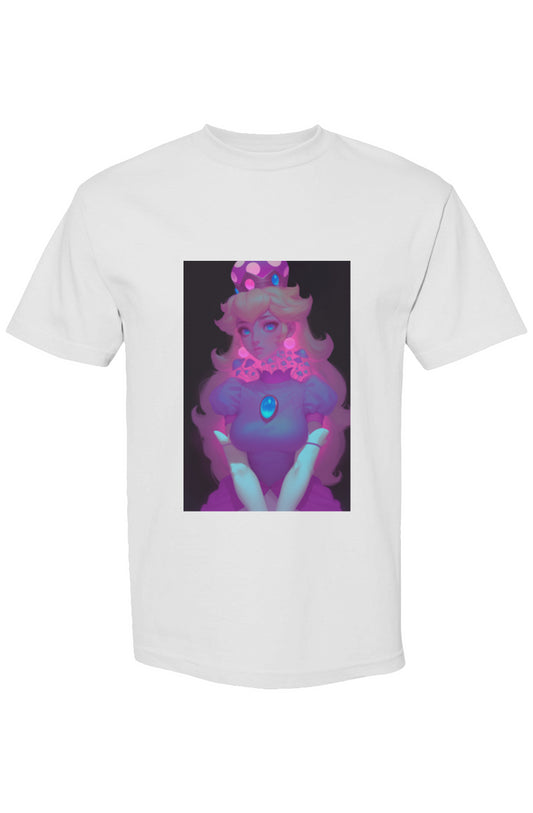 Drewsidious Otaku Collection VII | Seven 25 T-shirt featuring a stylized princess portrait in moody tones, showcasing digital artistry on premium heavyweight cotton.