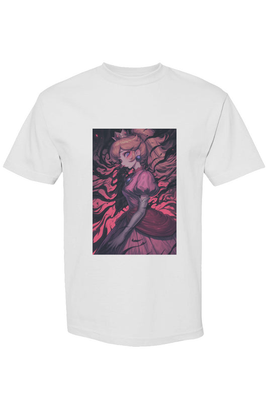Anime-style princess print on Drewsidious Otaku Collection XXV | Seven 25 white T-shirt, featuring a boxy fit and heavyweight cotton for modern streetwear appeal.