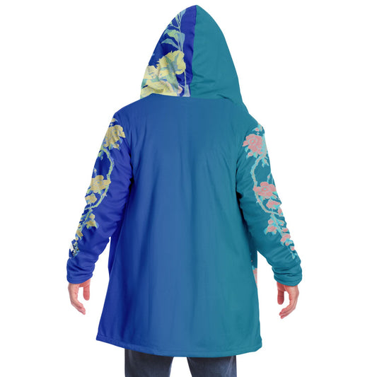 Weeping Cherry 1337 Cloak, featuring floral patterns, premium micro-mink fabric, and ultra-soft microfiber fleece lining for unparalleled comfort and style.