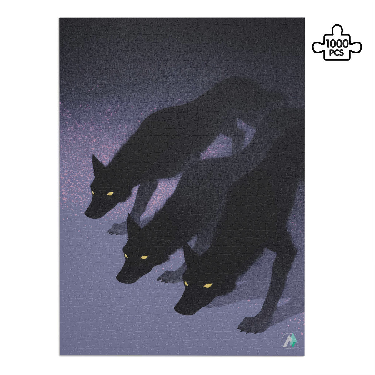 Hounds Unleashed II Puzzle features a detailed image of three dogs, available in 500 and 1000 pieces, showcasing premium designs.