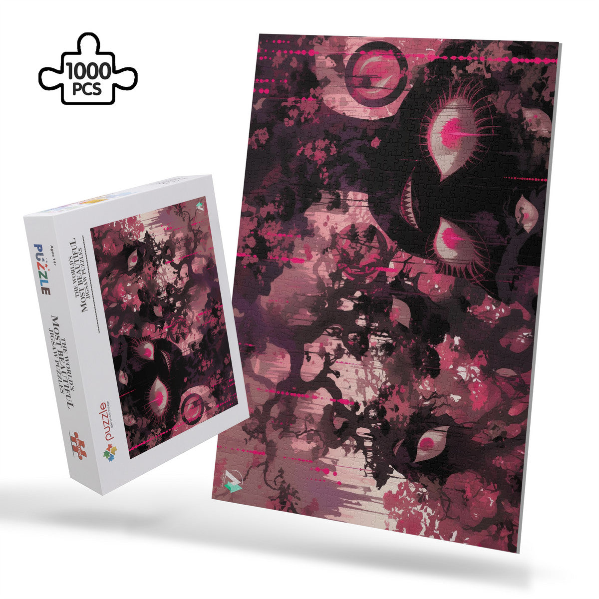 Whispering Decay I Puzzle features a surreal image of a tree-like woman, emphasizing human characteristics in nature.