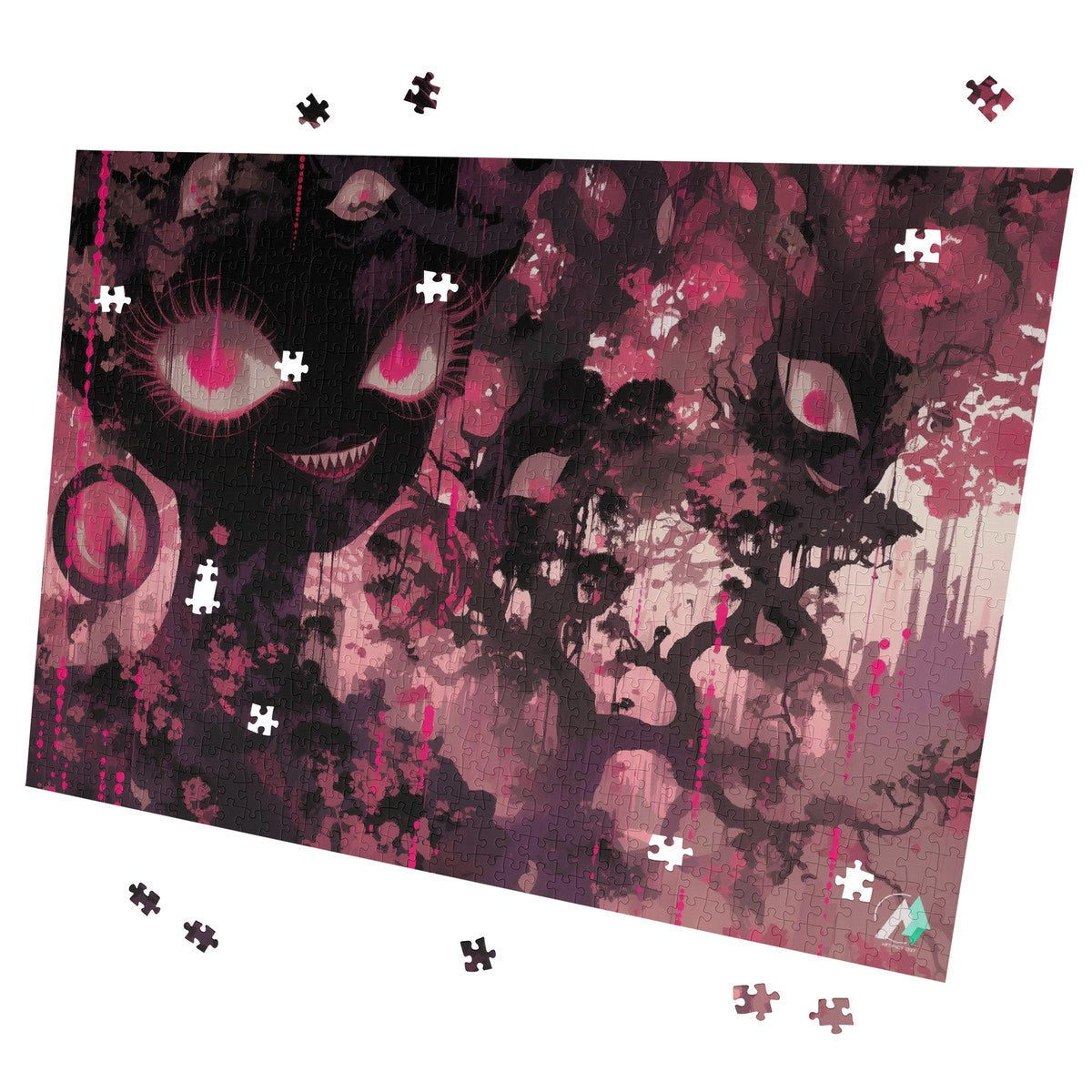 Whispering Decay I Puzzle features a surreal image of a tree-like woman, emphasizing human characteristics in nature.