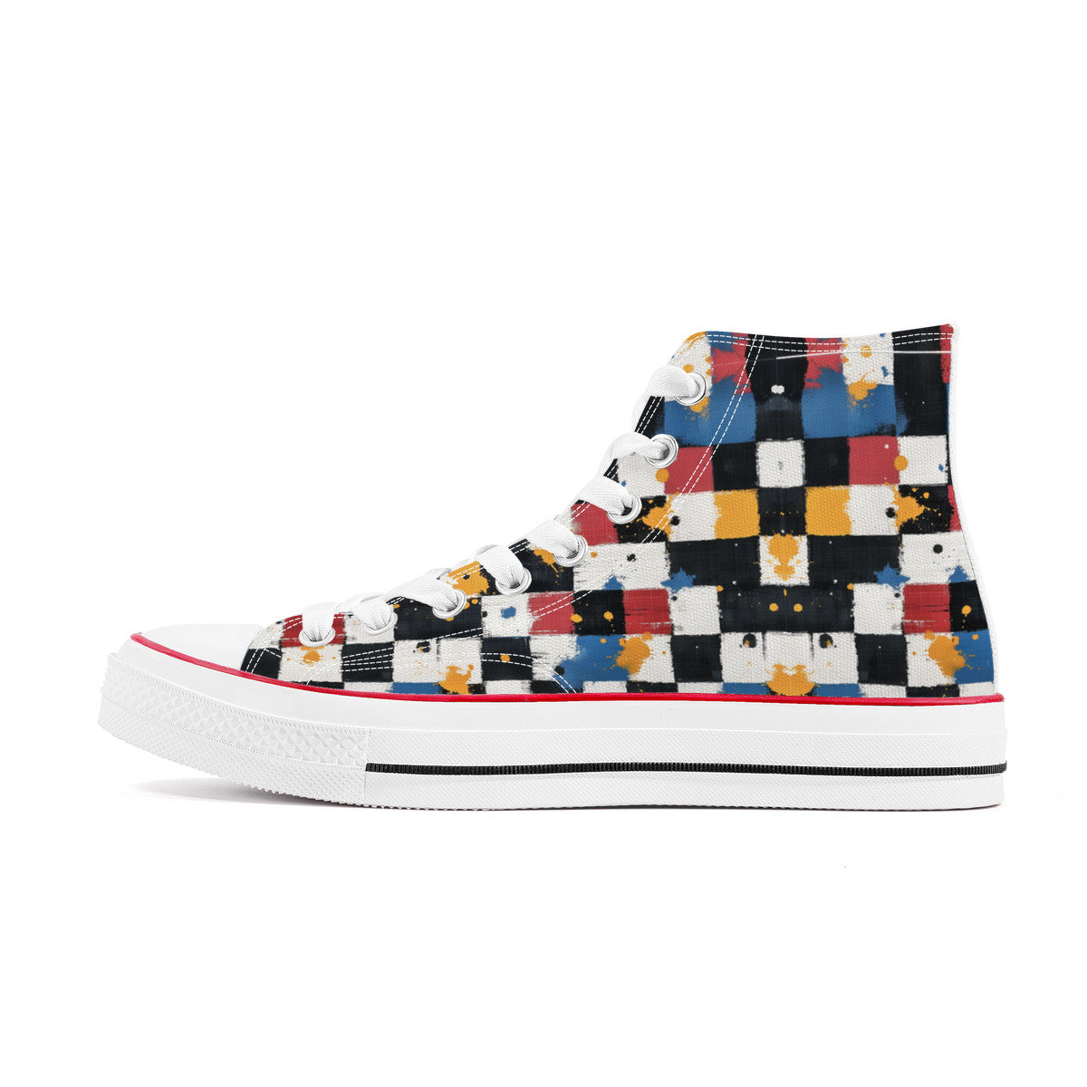 Checkered & Splattered (Wht) ππ¦ | 1337 High Tops