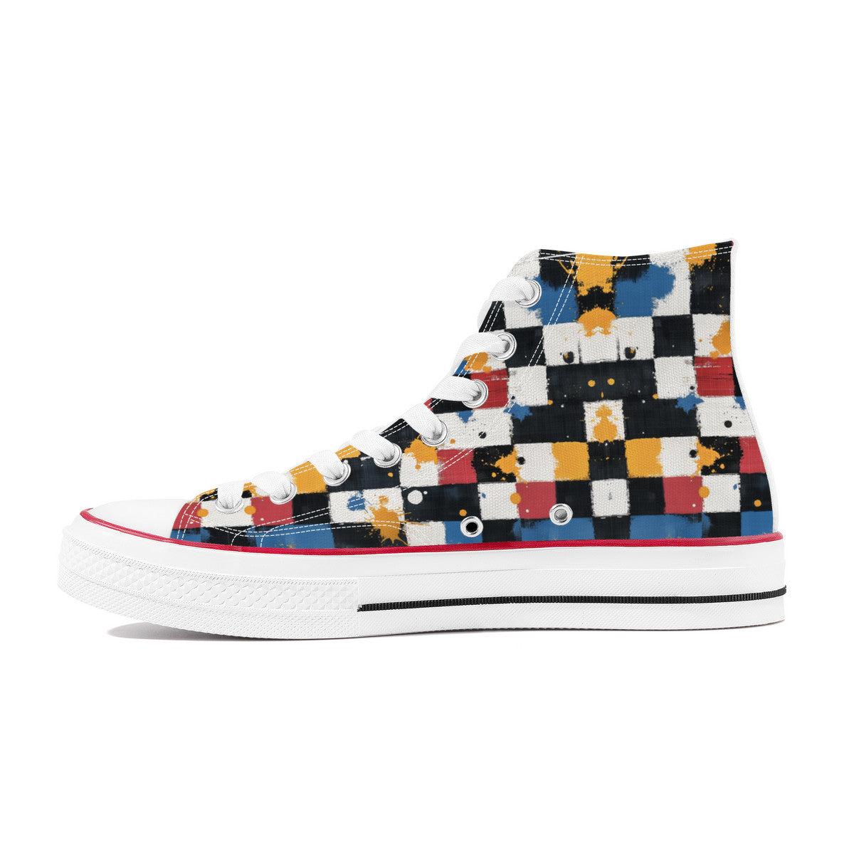 Checkered & Splattered (Wht) ππ¦ | 1337 High Tops