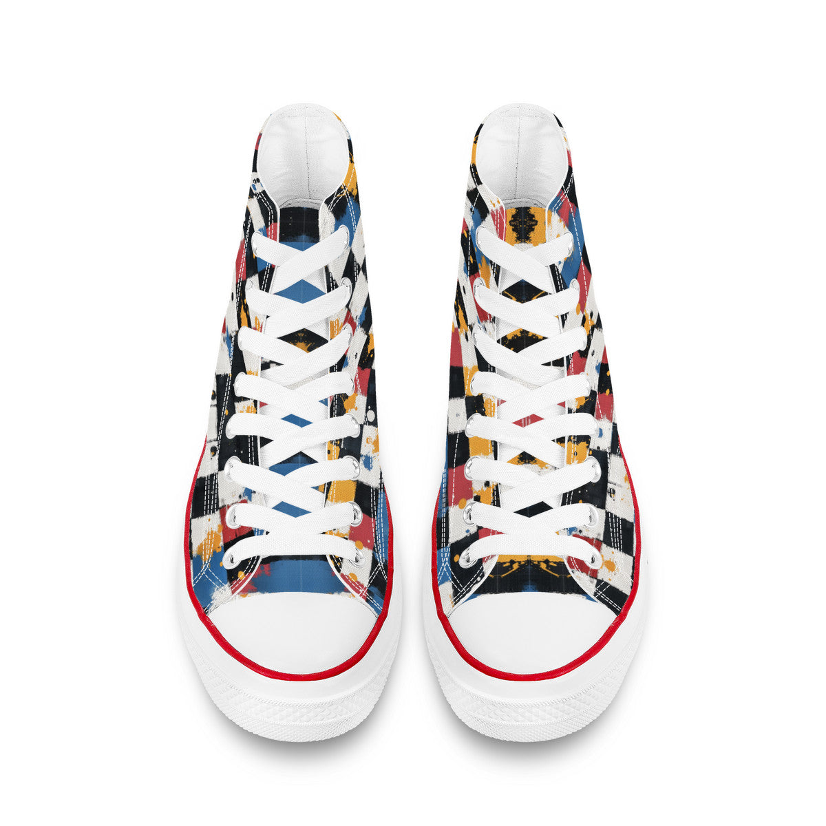 Checkered & Splattered (Wht) ππ¦ | 1337 High Tops
