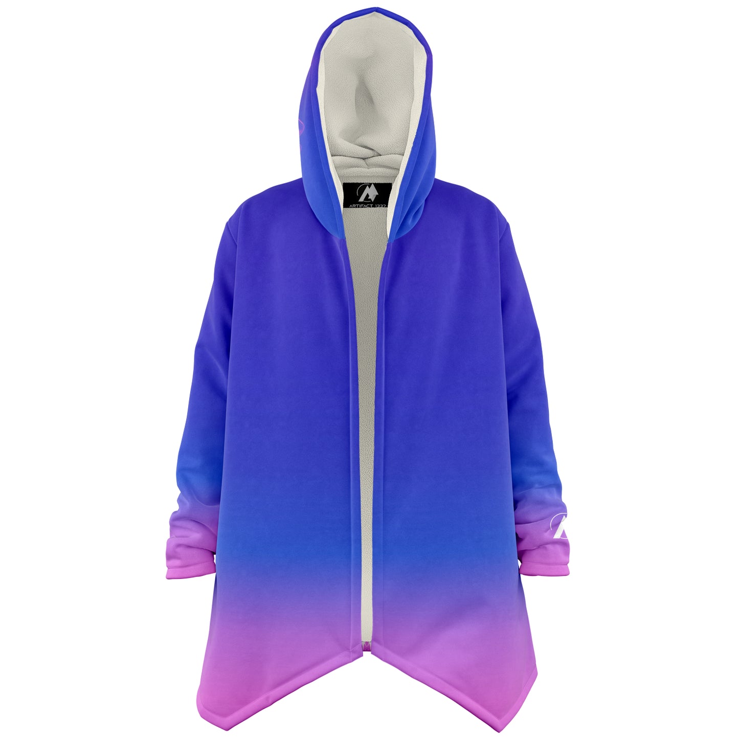Ethereal Gem hooded jacket featuring a vibrant design, crafted from premium micro-mink fabric with soft fleece lining for unmatched comfort and warmth.