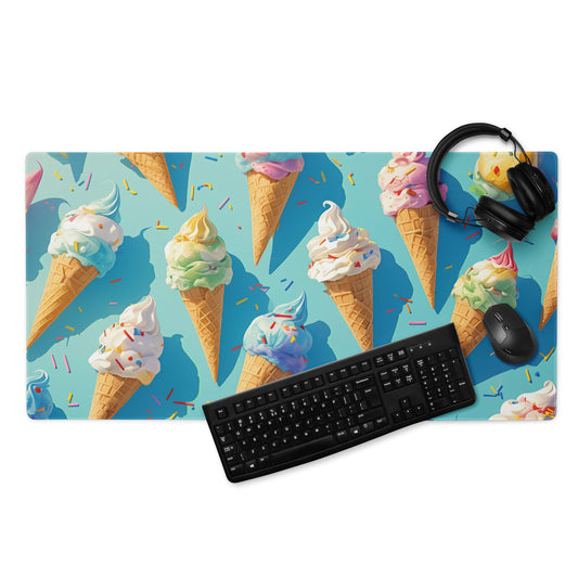 XXL gaming mouse pad, mouse pad, desk mat, gaming mat, gaming pad, best gaming mouse pad, border stitching, durable gaming mouse pad, Summer Swirls II artwork