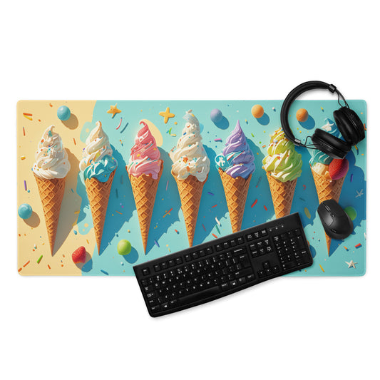 XXL gaming mouse pad, mouse pad, desk mat, gaming mat, gaming pad, best gaming mouse pad, border stitching, durable gaming mouse pad, Summer Swirls I artwork