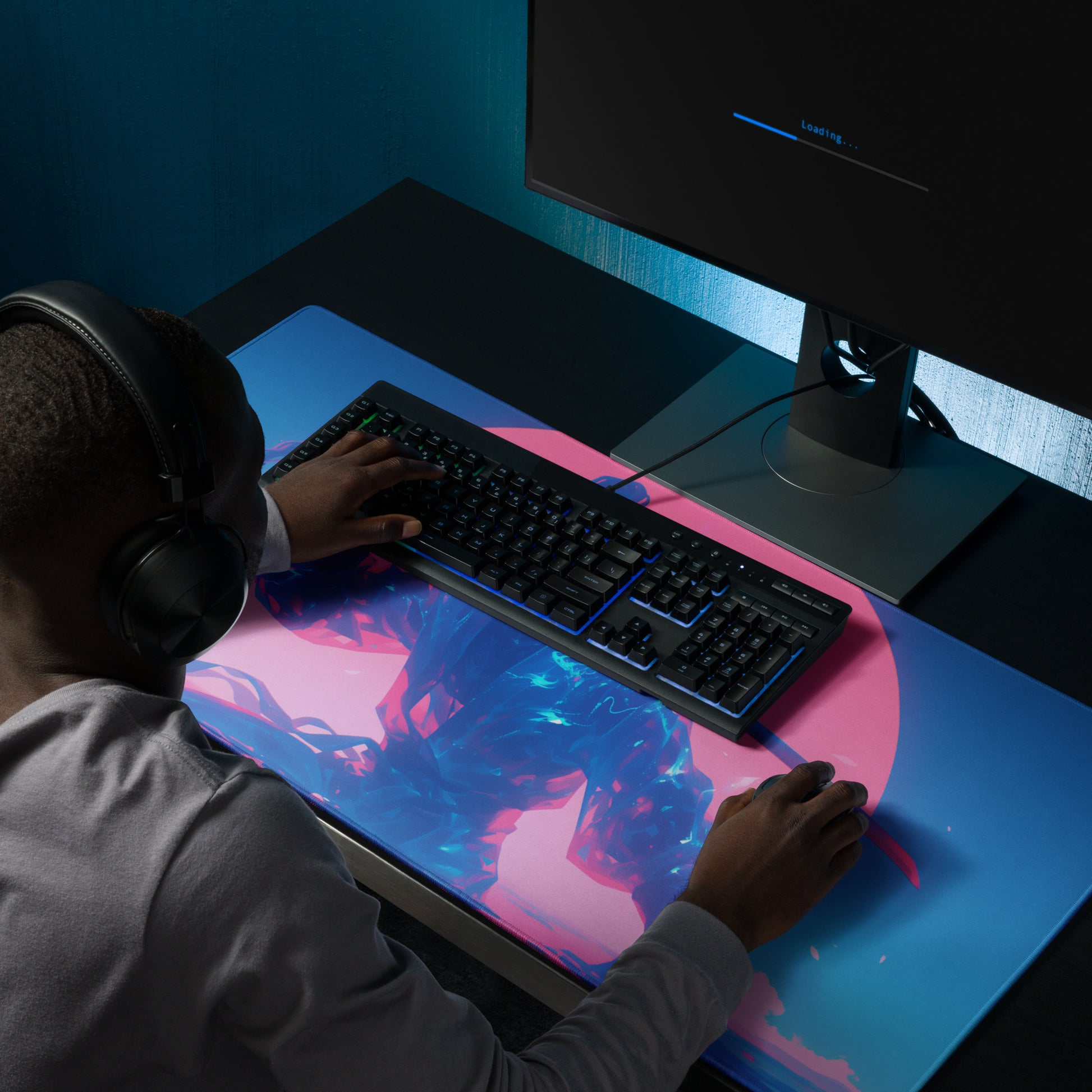 XXL gaming mouse pad, mouse pad, desk mat, gaming mat, gaming pad, best gaming mouse pad, border stitching, durable gaming mouse pad, Spectral Shinobi II artwork