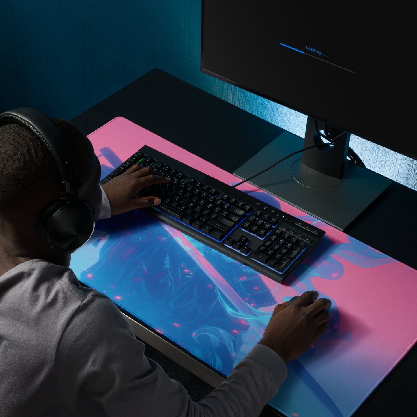 XXL gaming mouse pad, mouse pad, desk mat, gaming mat, gaming pad, best gaming mouse pad, border stitching, durable gaming mouse pad, Spectral Shinobi I artwork
