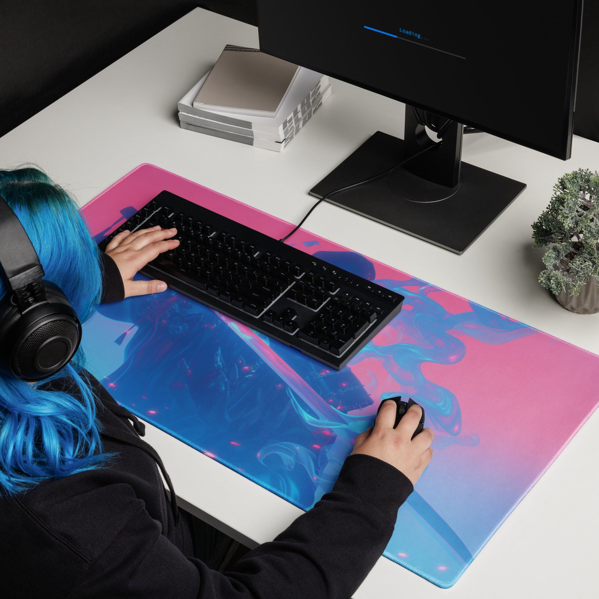 XXL gaming mouse pad, mouse pad, desk mat, gaming mat, gaming pad, best gaming mouse pad, border stitching, durable gaming mouse pad, Spectral Shinobi I artwork