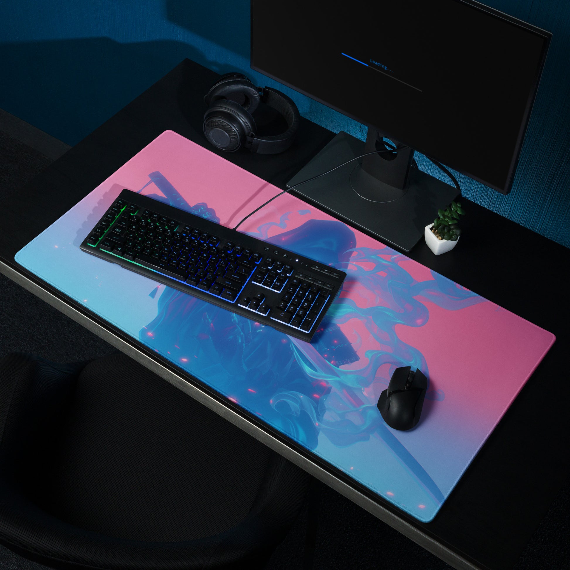 XXL gaming mouse pad, mouse pad, desk mat, gaming mat, gaming pad, best gaming mouse pad, border stitching, durable gaming mouse pad, Spectral Shinobi I artwork