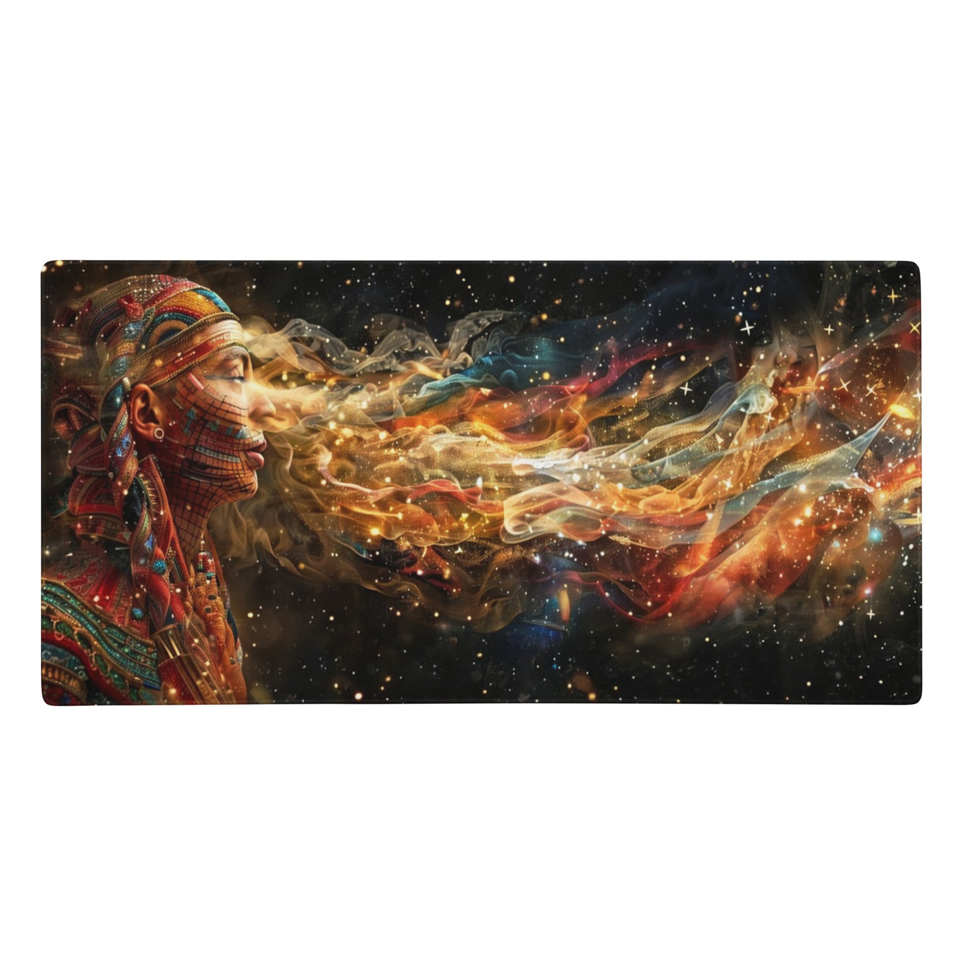 XXL gaming mouse pad, mouse pad, desk mat, gaming mat, gaming pad, best gaming mouse pad, border stitching, durable gaming mouse pad, Celestial Exhalation artwork