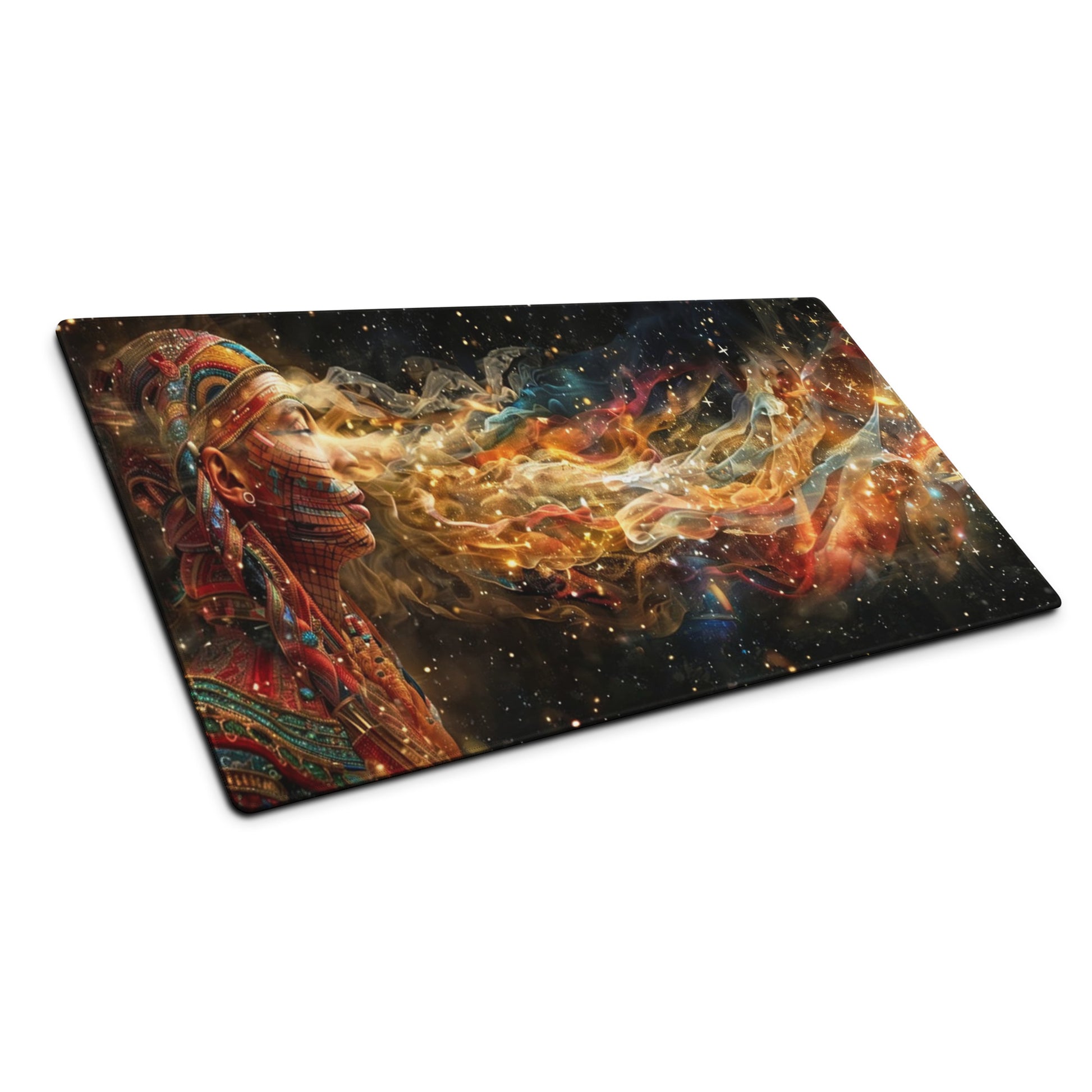 XXL gaming mouse pad, mouse pad, desk mat, gaming mat, gaming pad, best gaming mouse pad, border stitching, durable gaming mouse pad, Celestial Exhalation artwork