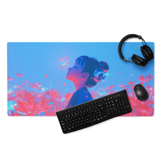 XXL gaming mouse pad, mouse pad, desk mat, gaming mat, gaming pad, best gaming mouse pad, border stitching, durable gaming mouse pad, Child of the Endless Bloom artwork