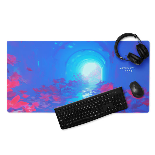 XXL gaming mouse pad, mouse pad, desk mat, gaming mat, gaming pad, best gaming mouse pad, border stitching, durable gaming mouse pad, Petal Passage artwork