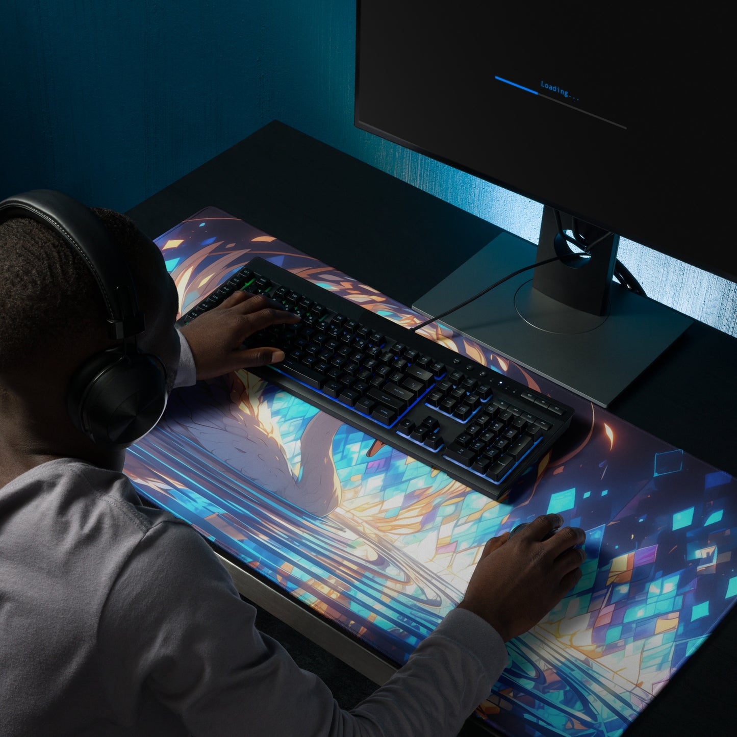 XXL gaming mouse pad, mouse pad, desk mat, gaming mat, gaming pad, best gaming mouse pad, border stitching, durable gaming mouse pad, Swan Art Online SAO artwork