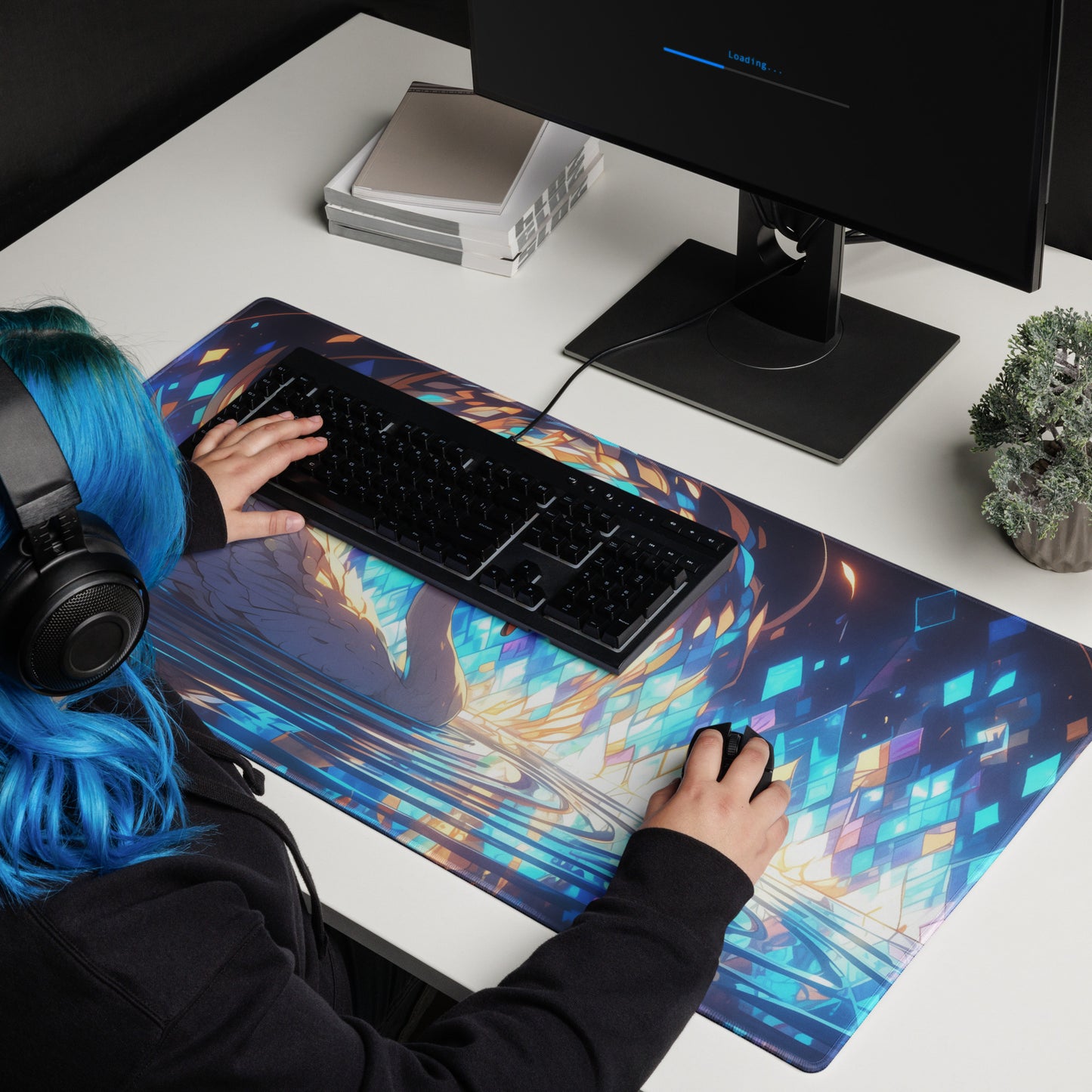 XXL gaming mouse pad, mouse pad, desk mat, gaming mat, gaming pad, best gaming mouse pad, border stitching, durable gaming mouse pad, Swan Art Online SAO artwork