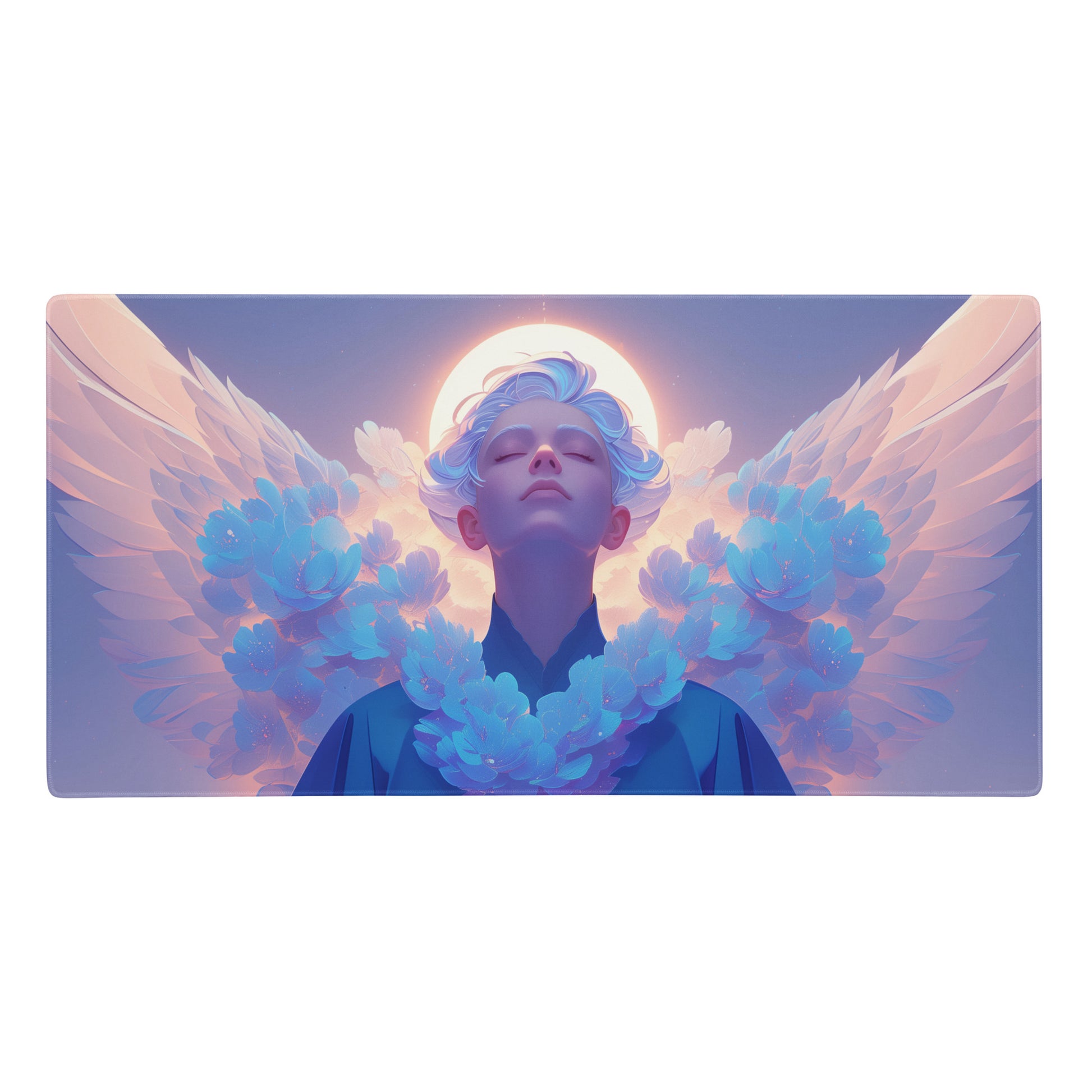 XXL gaming mouse pad, mouse pad, desk mat, gaming mat, gaming pad, best gaming mouse pad, border stitching, durable gaming mouse pad, Seraphim's Elegance III artwork