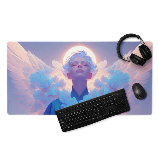 XXL gaming mouse pad, mouse pad, desk mat, gaming mat, gaming pad, best gaming mouse pad, border stitching, durable gaming mouse pad, Seraphim's Elegance III artwork