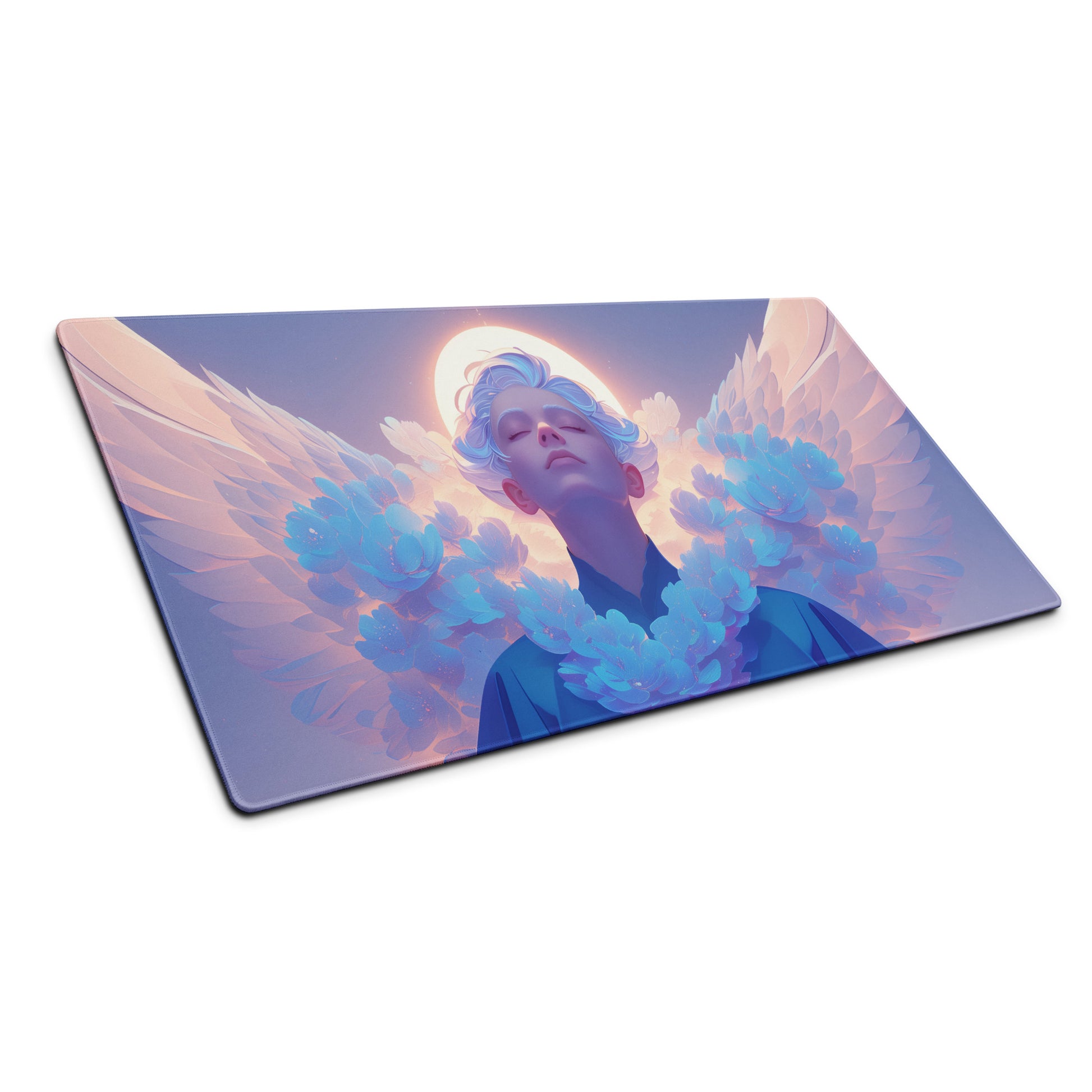 XXL gaming mouse pad, mouse pad, desk mat, gaming mat, gaming pad, best gaming mouse pad, border stitching, durable gaming mouse pad, Seraphim's Elegance III artwork