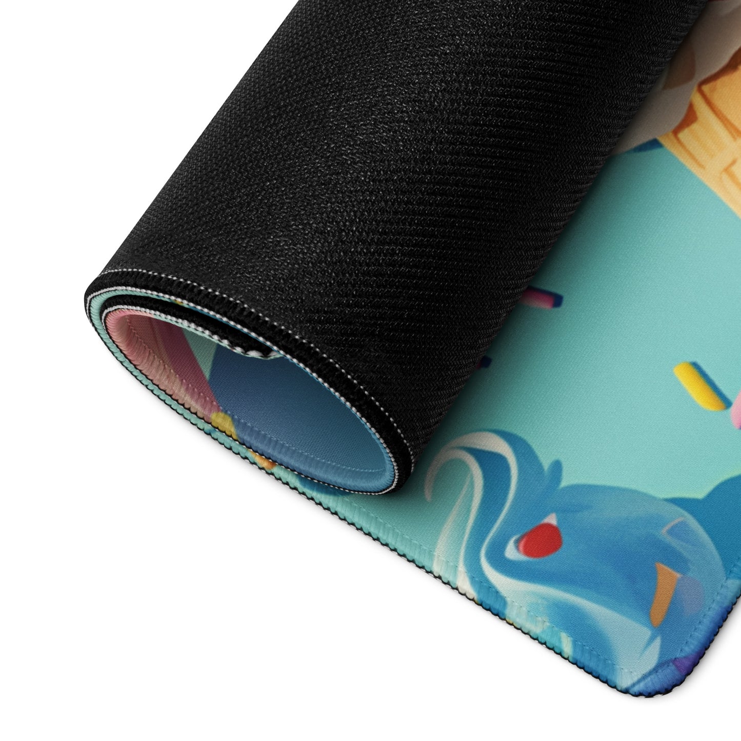 XXL gaming mouse pad, mouse pad, desk mat, gaming mat, gaming pad, best gaming mouse pad, border stitching, durable gaming mouse pad, Summer Swirls II artwork