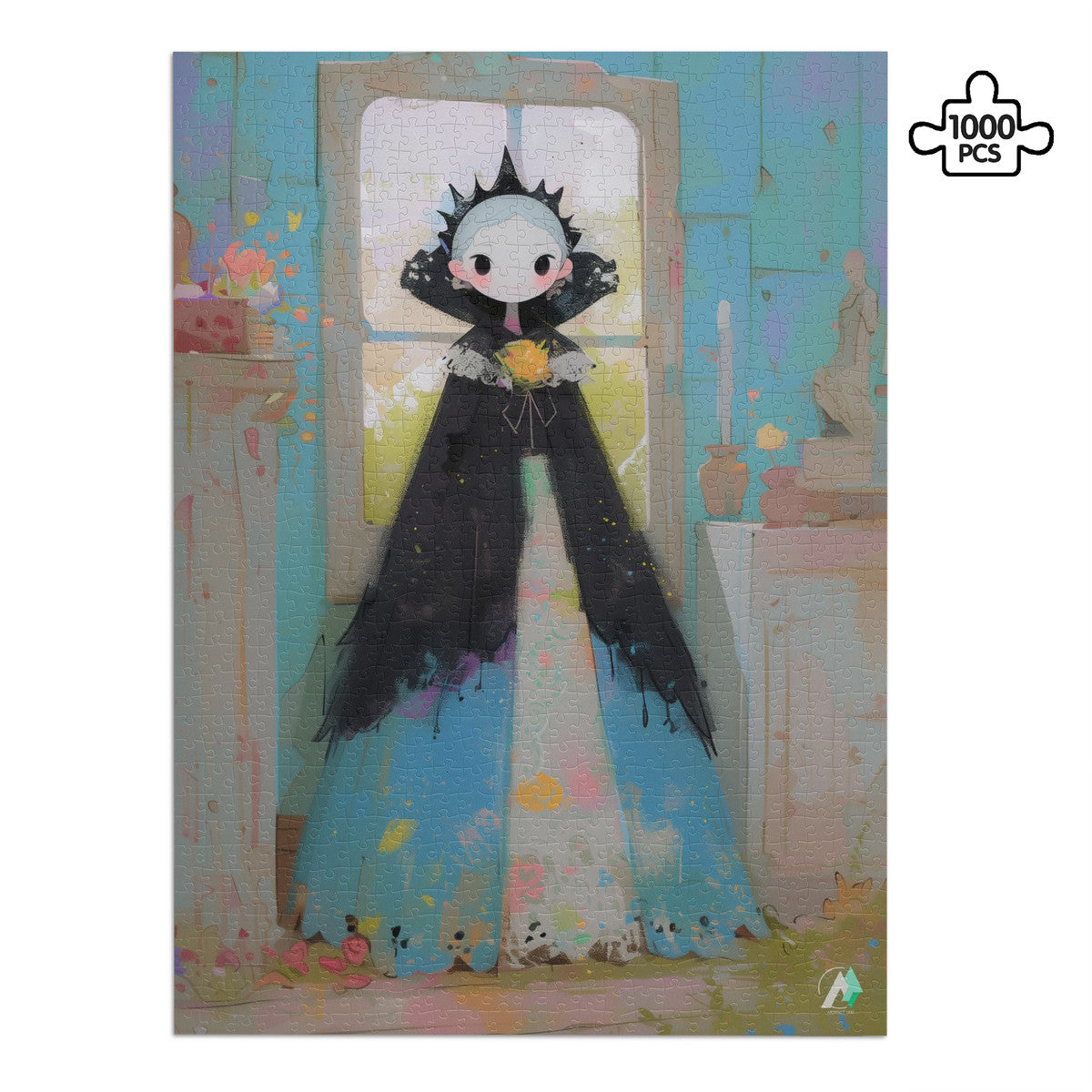 Little House of Horrors IV Puzzle featuring a cartoon character design, available in 500 or 1000 pieces, crafted from premium ivory cardboard.