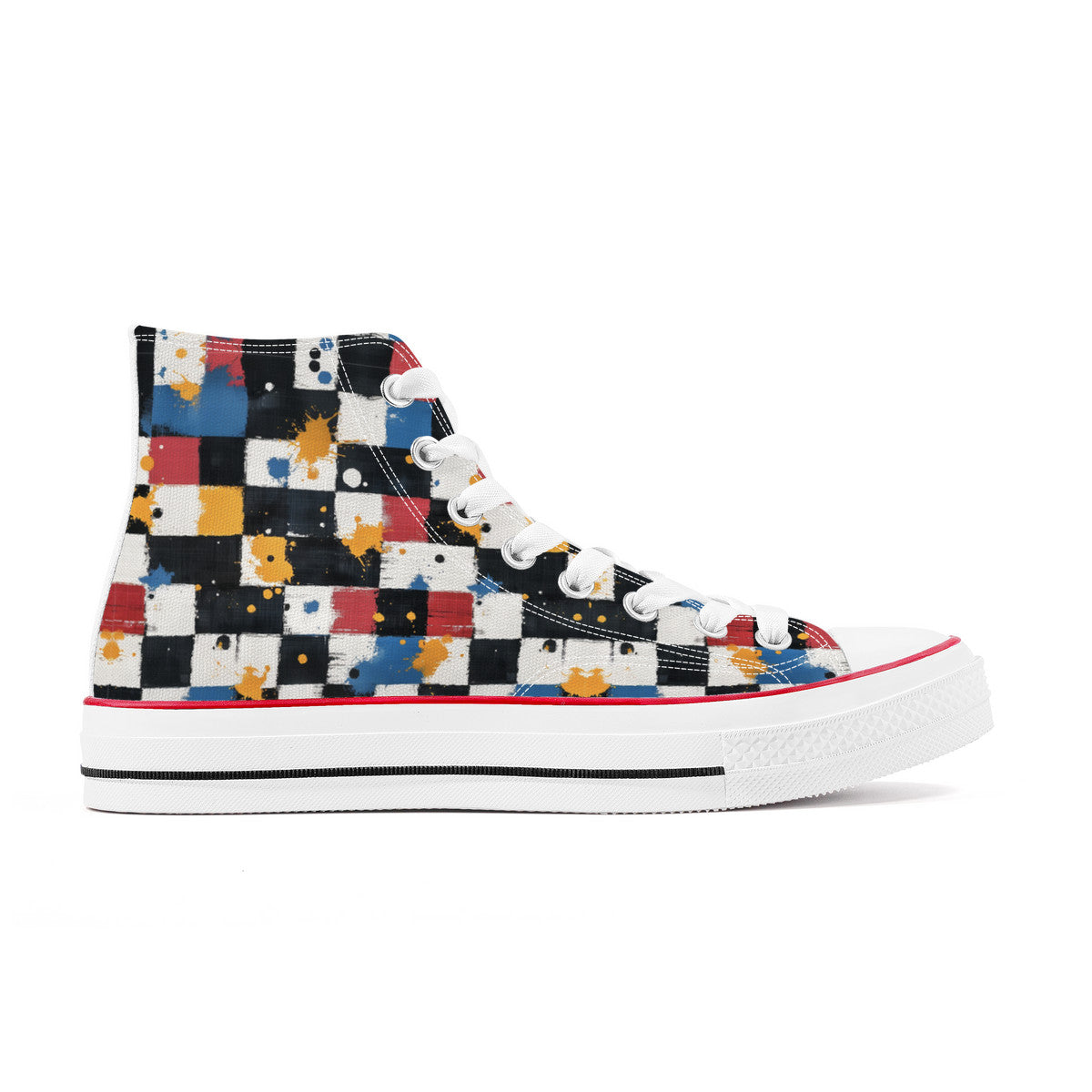 Checkered & Splattered (Wht) ππ¦ | 1337 High Tops