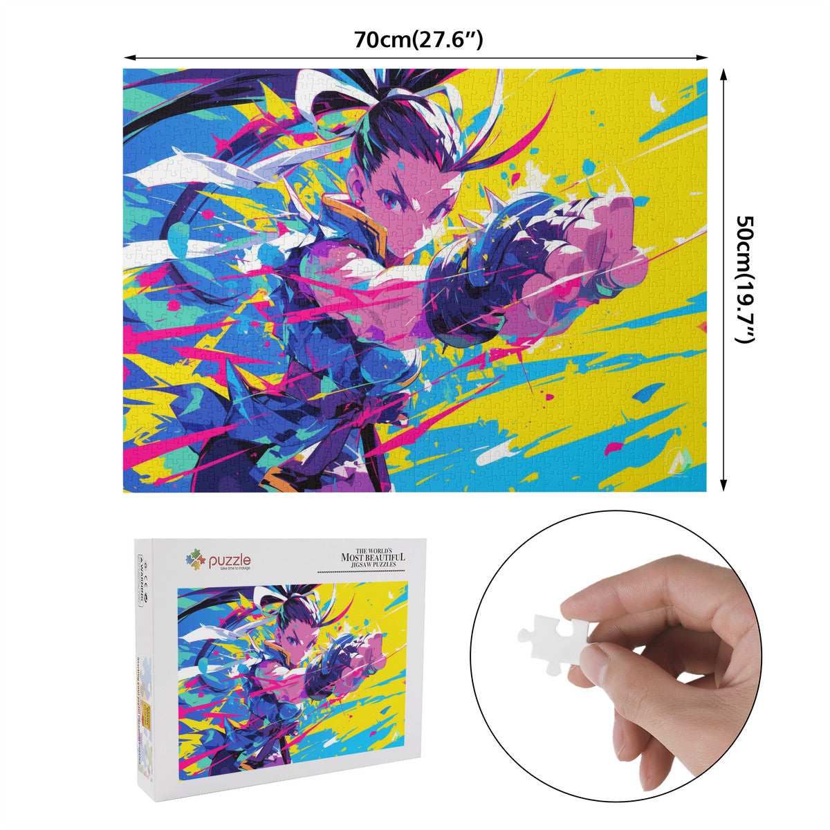 Indian Veda in Pastels I Puzzle: A 500 or 1000-piece puzzle featuring a woman's face adorned with flowers, showcasing modern art by @shinjoku13.