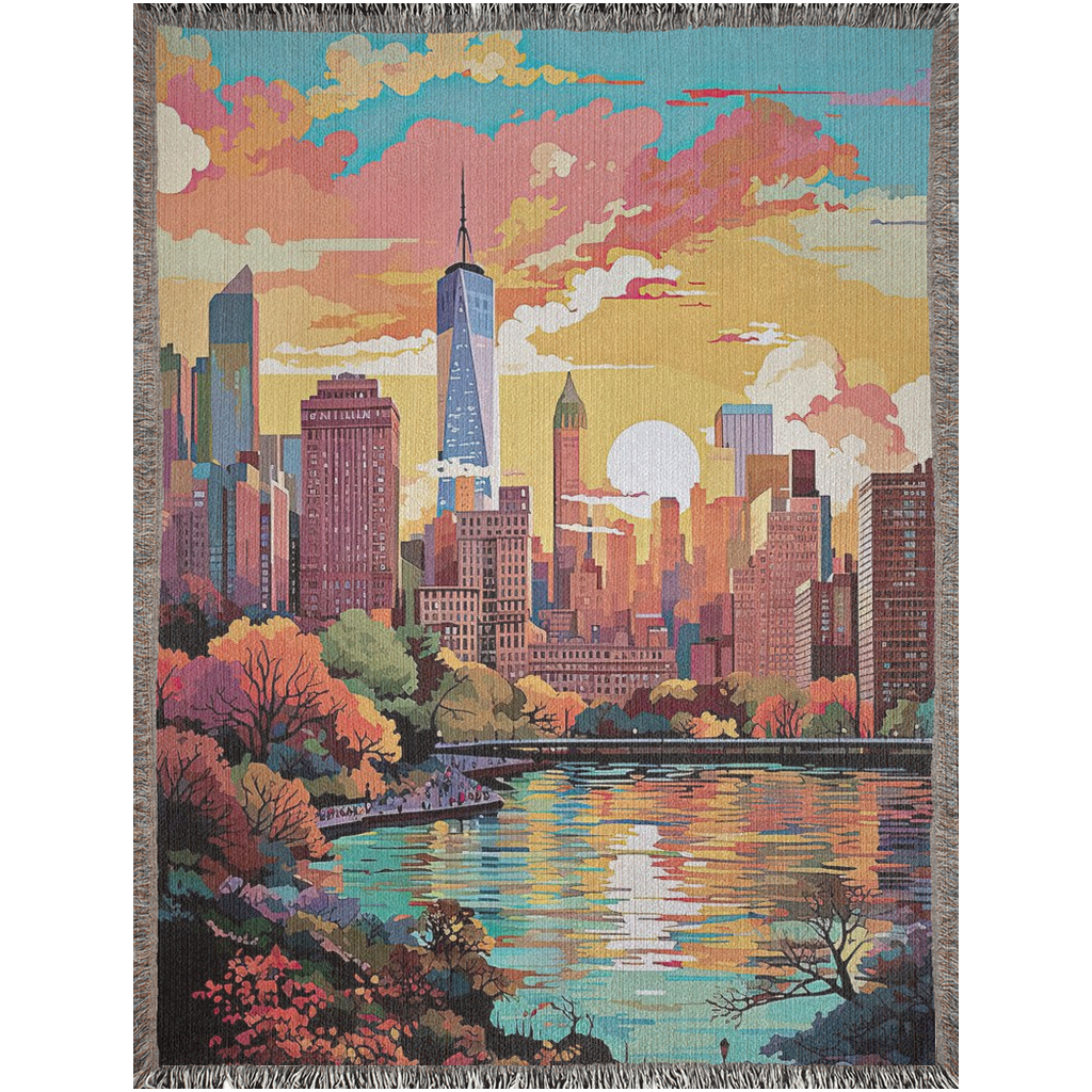 New York in Pastels I 🗽🍎 | Woven Blanket