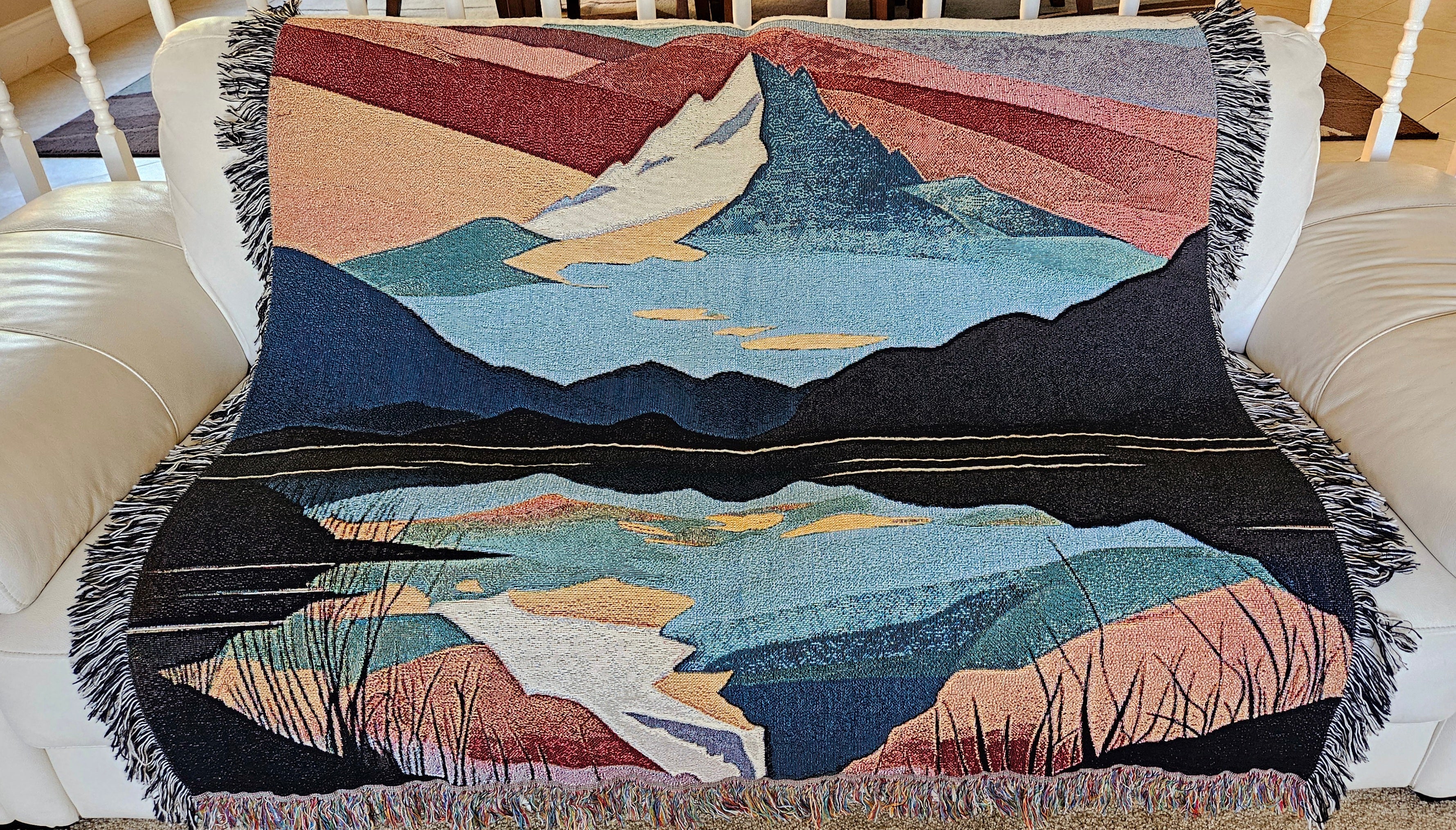 Peak in Reflection ⛰️✨ | Woven Blanket