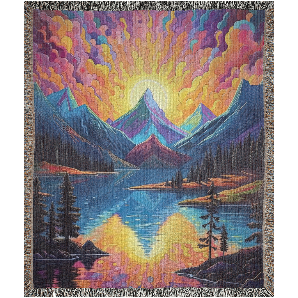 Skyward Serenade ⛰️🌈 | Woven Blanket