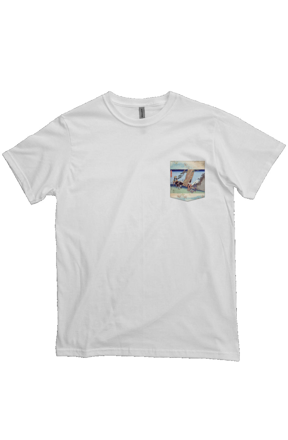 Act 8 (Hachidanme), from the series Storehouse, Japanese Block Art Pocket T-Shirts, Ukiyo-e, heavyweight cotton fabric t-shirt, white