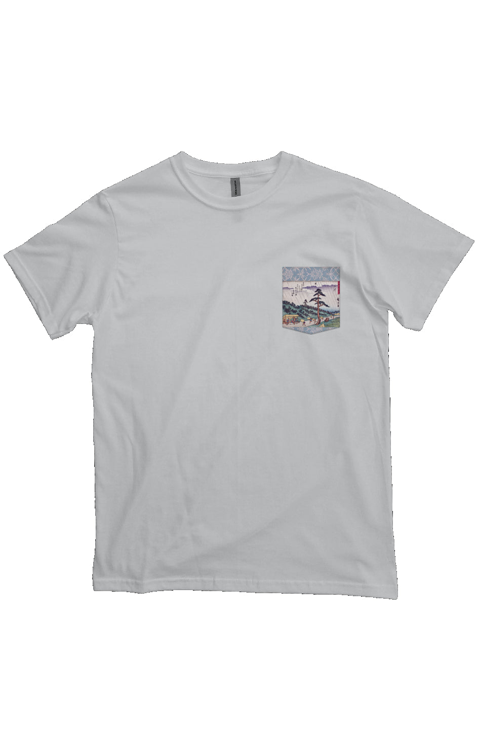 Futakawa, Japanese Block Art Pocket T-Shirts, Ukiyo-e, heavyweight cotton fabric t-shirt, 