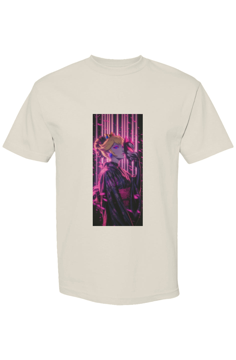 Drewsidious Otaku Collection Seven 25 T-shirt featuring a cyber-geisha anime graphic on heavyweight cotton, showcasing bold digital artistry and modern urban style.