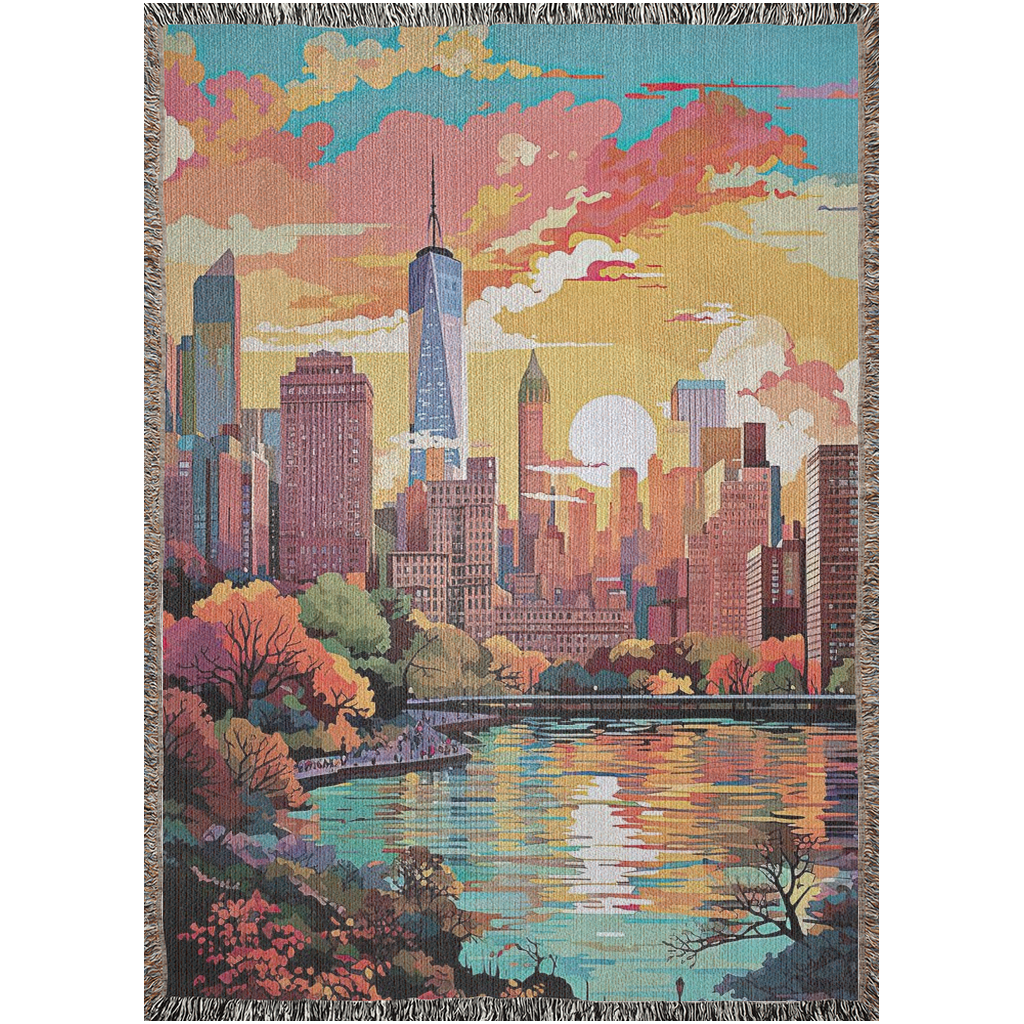 New York in Pastels I 🗽🍎 | Woven Blanket