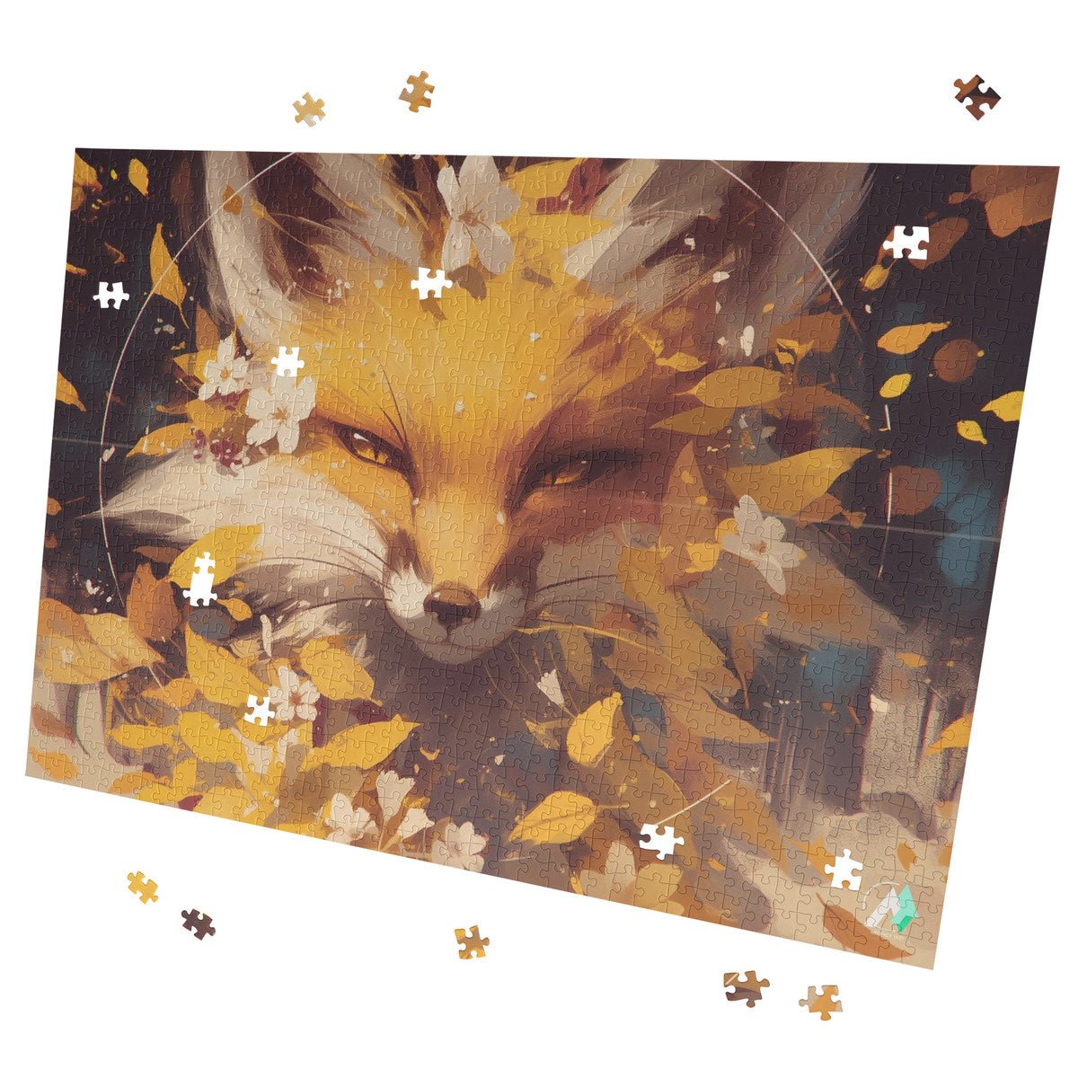 fox animal leaves autumn fall jigsaw puzzle