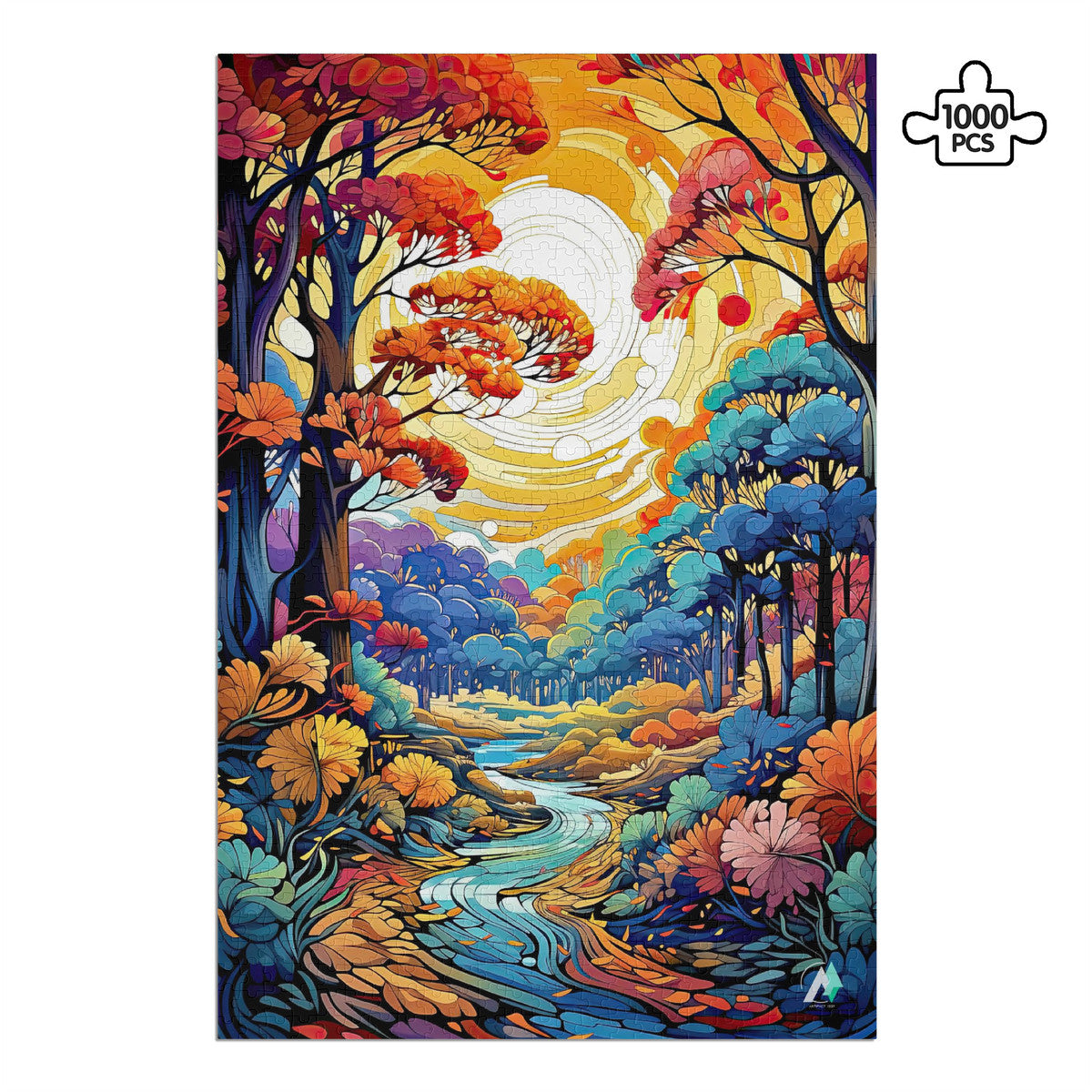 beautiful forest river flowers jigsaw puzzle