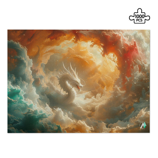 cosmic dragon surrounded by storm clouds jigsaw puzzle