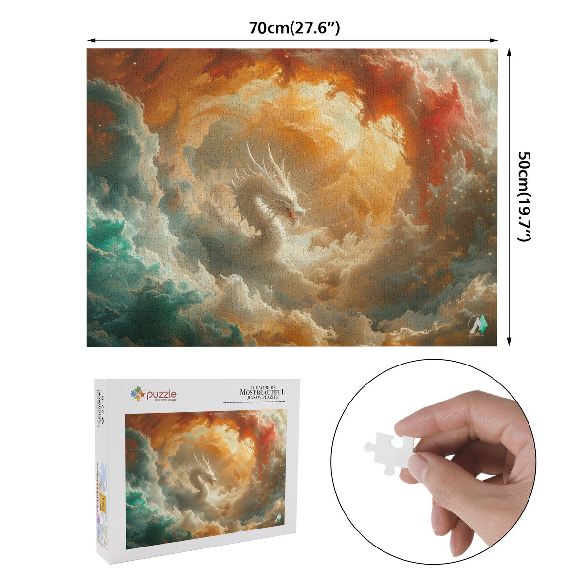 cosmic dragon surrounded by storm clouds jigsaw puzzle