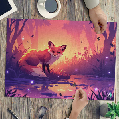 fox animal forest autumn fall jigsaw puzzle