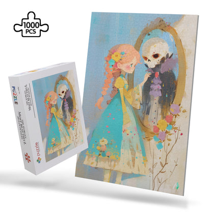 fantasy spooky creepy doll house pastels jigsaw puzzle