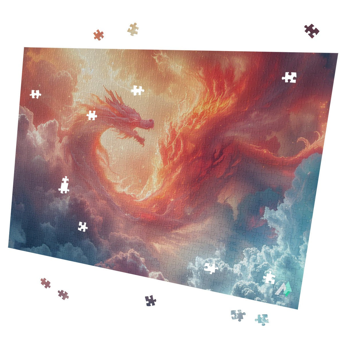 cosmic dragon surrounded by storm clouds jigsaw puzzle