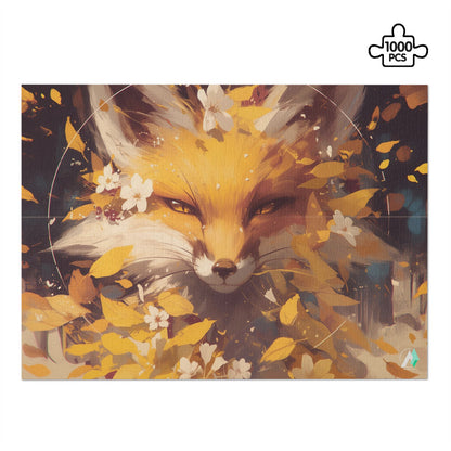 fox animal leaves autumn fall jigsaw puzzle