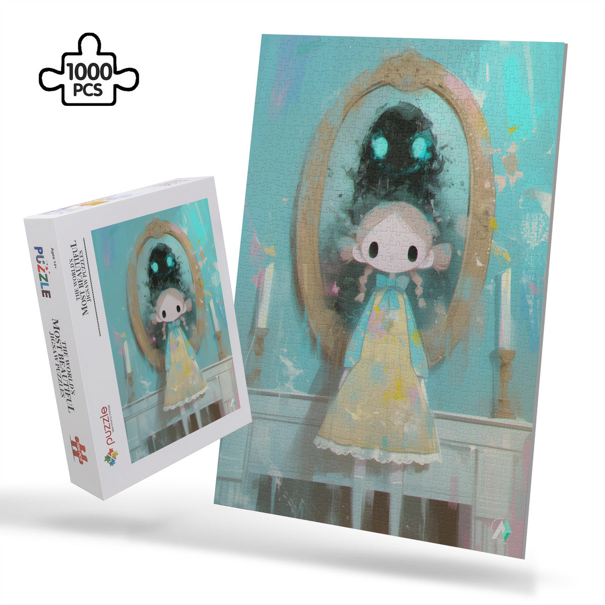 fantasy spooky creepy doll house pastels jigsaw puzzle